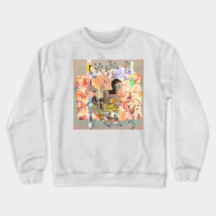 Floral Reverie: Vintage Man Collage Crewneck Sweatshirt